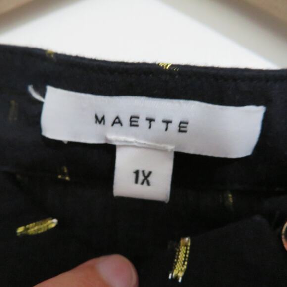 Maette 1X Black Gold Long Sleeve Top - Picture 6 of 7